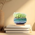 thumbnail image 3 of Circular Glazed Ceramic Planter Set for Indoor Outdoor with Unique Kiln-Glaze Color Blend and Succulent Garden Display Ceramic Pots for Home, 3 of 4