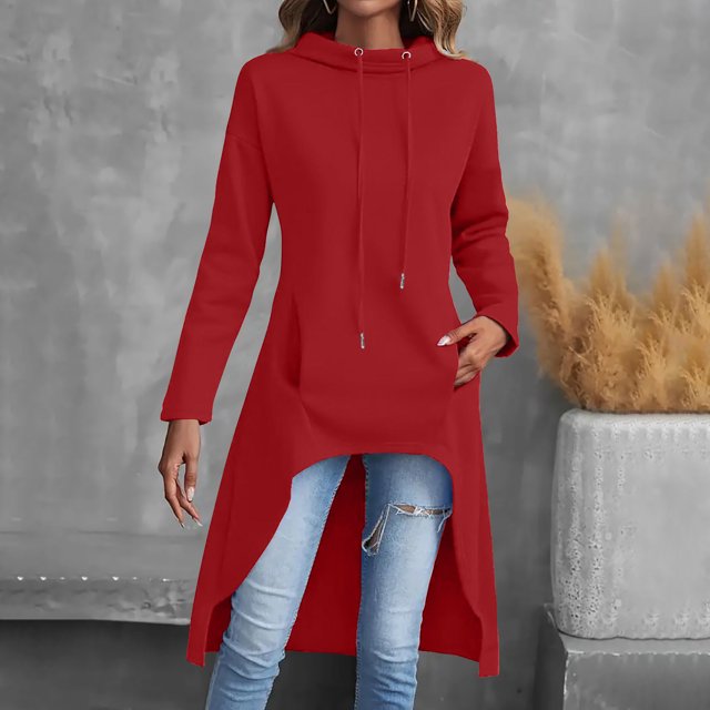 Jusqu'à 50 % de Réduction tumgatte Hauts pour Femmes Sweat à Capuche Manches Longues Design Mode Solide Sweat à Capuche avec Poche Pull d'Automne Vêtements d'Automne Chandails en Molleton d'Automne pour Femmes