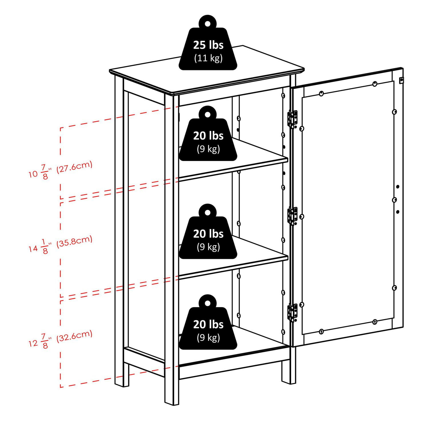 Vitrine avec porte en verre avec finition noire de Winsome - 20523