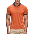 thumbnail image 4 of SYMOID Polo Unisexe Uni à Manches Courtes pour Usage Décontracté et Extérieur, Orange, Taille 4TG, 4 of 8