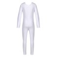 thumbnail image 2 of RUNQHUI Combinaison de Danse Ballet à Manches Longues pour Filles, Blanc TTG, 2 of 5