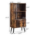 thumbnail image 2 of Gymax 2-Tier Retro Bookcase Bookshelf w/3 Compartment&2 Doors Industrial Cabinet, 2 of 10