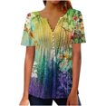 thumbnail image 1 of Pompotops T-shirt Mode Décontracté Imprimé Col Rond Manches Courtes Ample Blouse Chandail Liquidation, 1 of 5