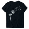thumbnail image 2 of Babysbule Liquidation de Hauts pour Femmes T-shirt à Col Rond de Mode pour Femmes à Manches Courtes Imprimé Pissenlit T-shirt Décontracté Ample Hauts, 2 of 4