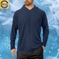 thumbnail image 2 of Men's UPF50+ Sun Protection Shirts with Hood, Quick Dry Long Sleeve Hooded Rash Guard, Athletic Running Workout Fishing Cooling Shirts, 2 of 5