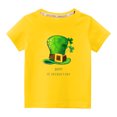 thumbnail image 1 of Penkiiy Haut à Manches Courtes Imprimé Col Rond Mignon pour Enfants Garçons Filles 5-6 Ans Jaune, 1 of 6