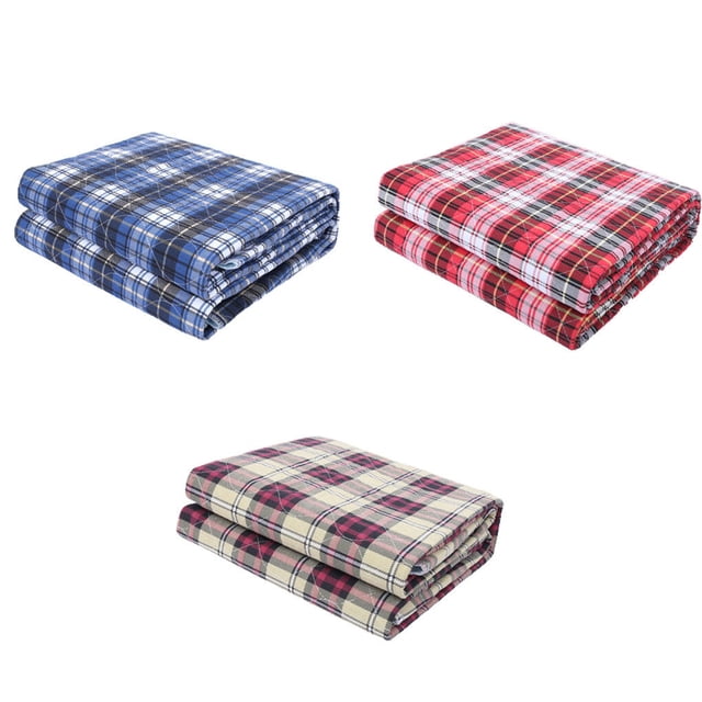 Large Multicolor Urine Mats TPU Waterproof Cotton TPU Waterproof Washable Incontinence Pad Foldable Diaper Absorbent Mattress Nappy Bed Sheets Blue Plaid2
