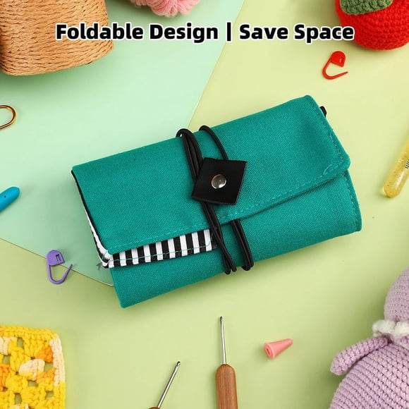 Empty Storage Bag Foldable Crochet Storage Bag Knitting Needle Bag Sewing Tools