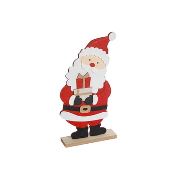 Père Noël En Feutre Sur Socle En Bois (13")