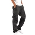thumbnail image 1 of Men's Cargo Pants Solid Design with Pockets for Versatile Outdoor Wear Comfortable Street Style Work Utility Trousers for Everyday Use, 1 of 8