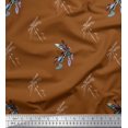 thumbnail image 1 of Soimoi Modal Satin Fabric Dragonfly & Texture Printed Craft Fabric by the Yard 42 Inch Wide, 1 of 3