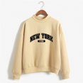 thumbnail image 2 of HNMKIU Women's Tops Autumn Winter O Neck Solid Color Printed Long Sleeve Pullover Sweatshirt, 2 of 4