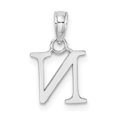 thumbnail image 4 of Diamond2Deal 14K White Gold Block Letter N Initial Pendant for Women, 4 of 6