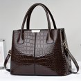 thumbnail image 1 of Trendy Crocodile Print Tote Bag, Large Capacity Multi-pocket Shoulder Bag, Perfect, 1 of 5