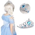 thumbnail image 2 of Princess ELSA The Snow Queen Dress Up Accessories - 2 Piece Gift Set With Rhinestone Crown Magic Wand Blue, 2 of 7