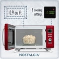 thumbnail image 2 of Nostalgia NMCMO9FTRD6A Microwave Oven, 0.9 Cu. Ft, Red, 2 of 6