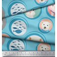 thumbnail image 2 of Soimoi Silk Fabric Circle,Fish & Cute Animals Patchwork Decor Fabric Printed Yard 42 Inch Wide, 2 of 3