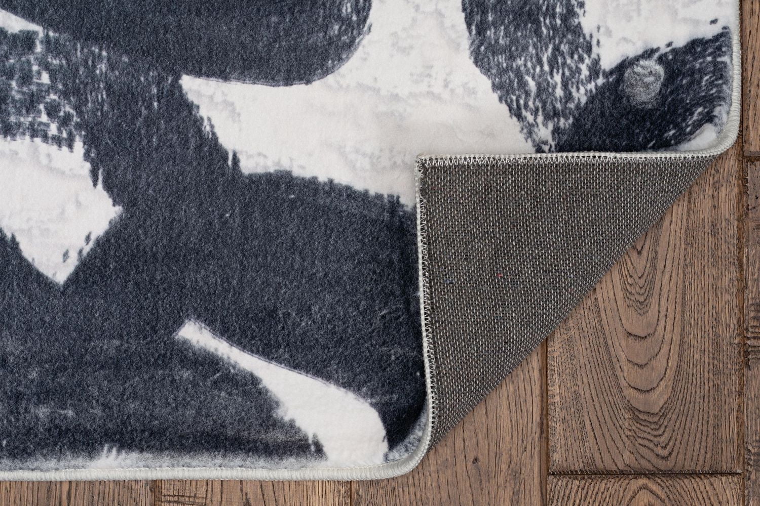 Motif Printed Faux Rabbit Sketch Black & White 3 ft. x 5 ft. Accent Rug