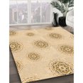 thumbnail image 3 of Ahgly Company Tapis Rond Lavable en Machine Intérieur Transitionnel Blond Doré Or, 3 Pieds Rond, 3 of 7