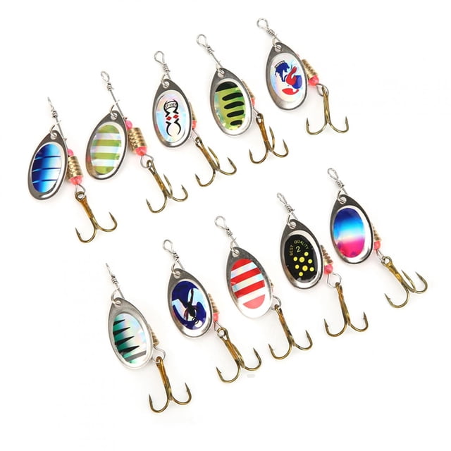 Lifelike Bass Spoon Baits,10pcs Fishing Lures Topwater Topwater Spinnerbait Spinnerbait Versatile Functionality