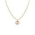 thumbnail image 1 of 14k Two-tone Gold Cubic Zirconia '15' Heart-shaped Quincinera Pendant with 1.2mm Rolo Chain, 1 of 4
