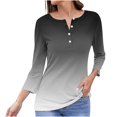 thumbnail image 2 of RXIRUCGD Women's Fashion Casual Gradient Loose Button Tops, Gray, Size: L, 2 of 5