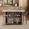 thumbnail image 2 of GloryStar 63 Inch Modern Bar Table, Counter Height Design with 2-Tier Storage, Accommodates 4-8 People, Versatile Pub Table for Breakfast, Coffee, Dining Room, Bistro, or Living Room, 2 of 7