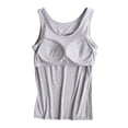 thumbnail image 2 of UPPADA Womens Crewneck Tank Tops Summer Sleeveless Scoop Neck Tees Solid Color Basic Slim Fitted Cami Shirts Womens Tank Tops Camisole Top Built In Bra Adjustable Straps,, 2 of 7