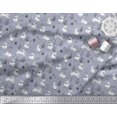 thumbnail image 2 of Soimoi Gray Modal Satin Fabric Mushroom,Oaknut & Rabbit Animal Print Sewing Fabric BTY 42 Inch Wide, 2 of 3