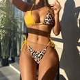 thumbnail image 1 of Dvkptbk Bikinis Ensembles pour Femmes Bikini Bicolore Mode Décontractée Taille Fine avec Lien Ajouré Ensembles de Bikinis Maillot de Bain Femme, 1 of 7