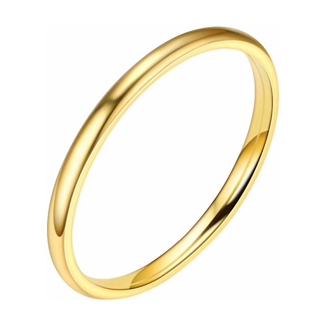2Mm Stainless Steel Smooth Ring Titanium Steel Couple Ring Jewelry Size 5-12