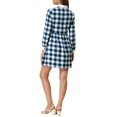 thumbnail image 3 of INSPIRE CHIC Robe-Chemise à Carreaux pour Femme à Manches Longues Boutonnée à Col Pointu S Bleu Blanc, 3 of 7