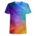 thumbnail image 5 of Hauts d'Été T-Shirts Grande Taille Chemises pour Hommes Manches Courtes Col Rond Hauts Impression 3D Entraînement Léger Mode Sorties Hauts Grande Taille Chemises pour Hommes (Bleu, 5TG), 5 of 5