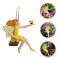 thumbnail image 2 of Flower Fairy On Swing Statue Flower Fairy Figure Tree Hanging Sculpture for Outdoor Garden Patio Yard, 2 of 9