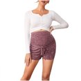 thumbnail image 4 of Leutsin Shorts de Maternité pour Femmes à Cordon, à Nouer à l'Avant, Ourlet Arrondi, Vêtements de Sport de Grossesse, 4 of 8