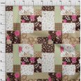 thumbnail image 4 of oneOone Rayon Brown Fabric Asian Floral Mix Patch Craft Projects Decor Fabric Printed By The Yard 56 Inch Wide, 4 of 4