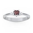 thumbnail image 2 of Birthstone Heart Ring with Shoulder Accents - Garnet (January), 2 of 4