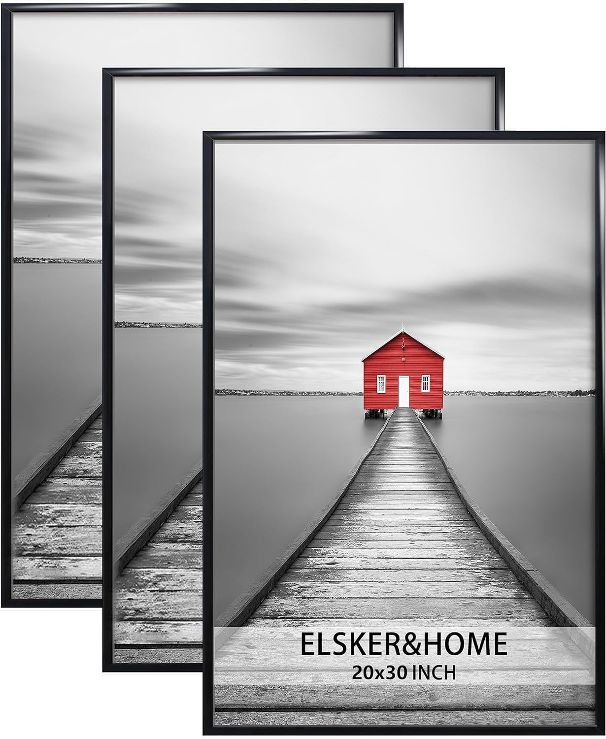ELSKER&HOME 20x30 Frame 3 Pack, Black 20x30 Poster/Picture Frame for Horizontal or Vertical Wall Mounting