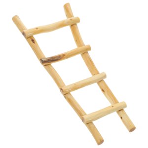 Minkissy 1Set Mini Ladder Decor Khaki Wood Ladder for DIY Projects and Garden Decoration