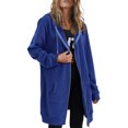 thumbnail image 2 of Innerwin Chandails en Molleton à Capuche Zippés pour Femmes Sweat à Capuche Automne Couleur Unie Chaud Bleu Royal L, 2 of 3