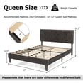 thumbnail image 3 of Costway Queen Bed Frame Upholstered Platform Bed with Tufted Headboard Mattress Foundation, 3 of 10