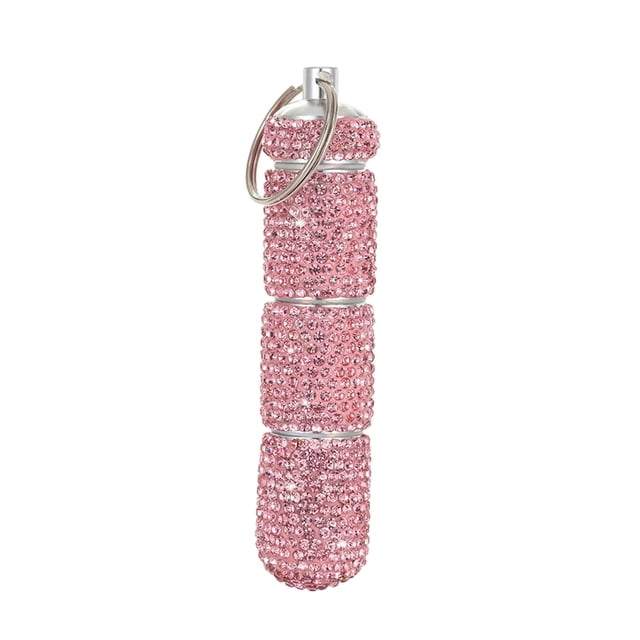 Pill Box Keychain Pill Organizer Portable Multifunction Three Sections Pill Case B