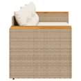 thumbnail image 2 of vidaXL Garden Sofa with Cushions 3-Seater Beige Poly Rattan, 2 of 5