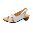 thumbnail image 2 of LSLJS Women's Wedge Sandals Solid Color Ankle Strap Low Heeled Sandals Fish Mouth Open Toe Sandals, 2 of 4