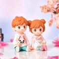 thumbnail image 3 of 2Pcs Couple Figures Cartoon Realistic Plastic DIY Micro Landscape Decor Doll Figurines for Girlfriend, 3 of 10