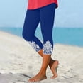 thumbnail image 3 of Pantalons Capris pour Femmes Jambe Droite Coupe Jambe Grande Taille Polyester Pantalons d'Été Dames 2023 Pantalons Capris Style C-95 Bleu G, 3 of 7
