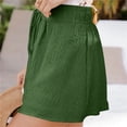 thumbnail image 3 of Shorts pour Femmes Décontractés Mode pour Femmes Couleur Unie Décontracté Jambe Grand Ample Taille Haute à Lacets Shorts Pantalons, 3 of 7