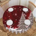 thumbnail image 1 of Nappe Sapin de Noël Flocon de Neige Ronde 60 x 60 Pouces Housse de Table Polyester Résistante aux Taches et aux Plis Nappe pour Cuisine Salle à Manger Café Fête, 1 of 6