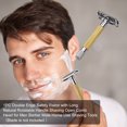 thumbnail image 4 of Amdohai 1PC Double Edge Safety Razor with Long Natural Rotatable Handle Shaving Razor Alloy Scalloped Bar Double Edge Safety Razor Shaving Open Comb Head for Men Barber Male Home Use Shaving Tools, 4 of 6
