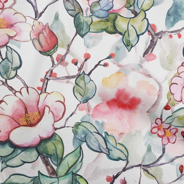 oneOone Viscose Chiffon Red Fabric Florals Craft Projects Decor Fabric Printed By The Yard 42 Inch Wide